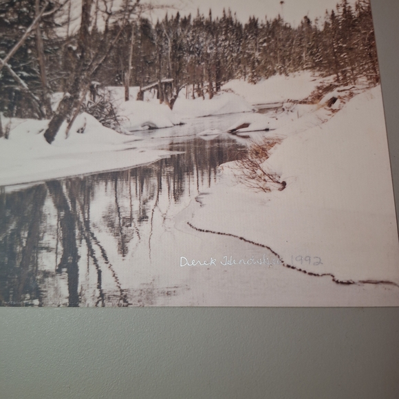 Vintage 1992 Derek Hendsbee "Winter in Lundy" PERMAplaque Art 16"X12" - Picture 13 of 16